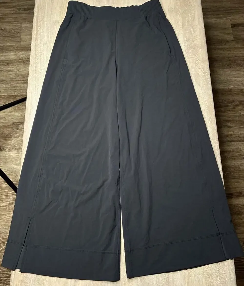 Lululemon Stretch Woven Wide-Leg High-Rise Cropped Pants Black Size Medium